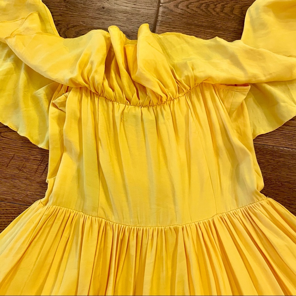 Lovers + Friends Yellow Off-Shoulder Ruffle Mini Dress - Picture 5 of 11